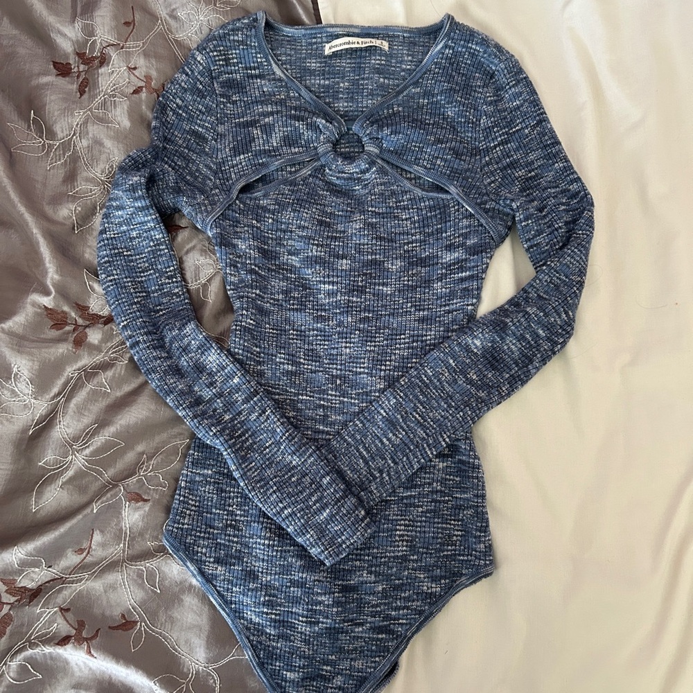 A&F Blue Long Sleeve Women's bodysuit